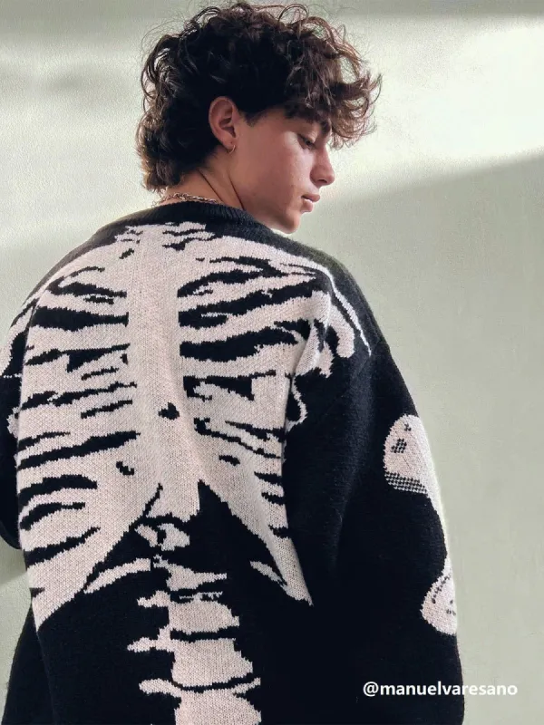 Aelfric Eden Skeleton Graphic Knit Sweater sold by Aelfric Eden