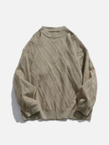 Aelfric Eden Solid Color Jacquard Knit Sweater sold by Aelfric Eden