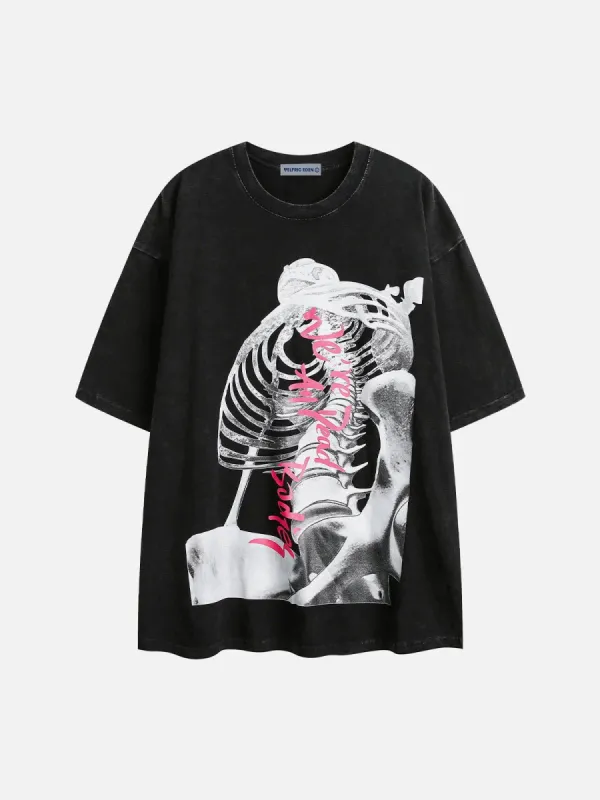 Aelfric Eden 3D Skeleton Print Washed Tee sold by Aelfric Eden