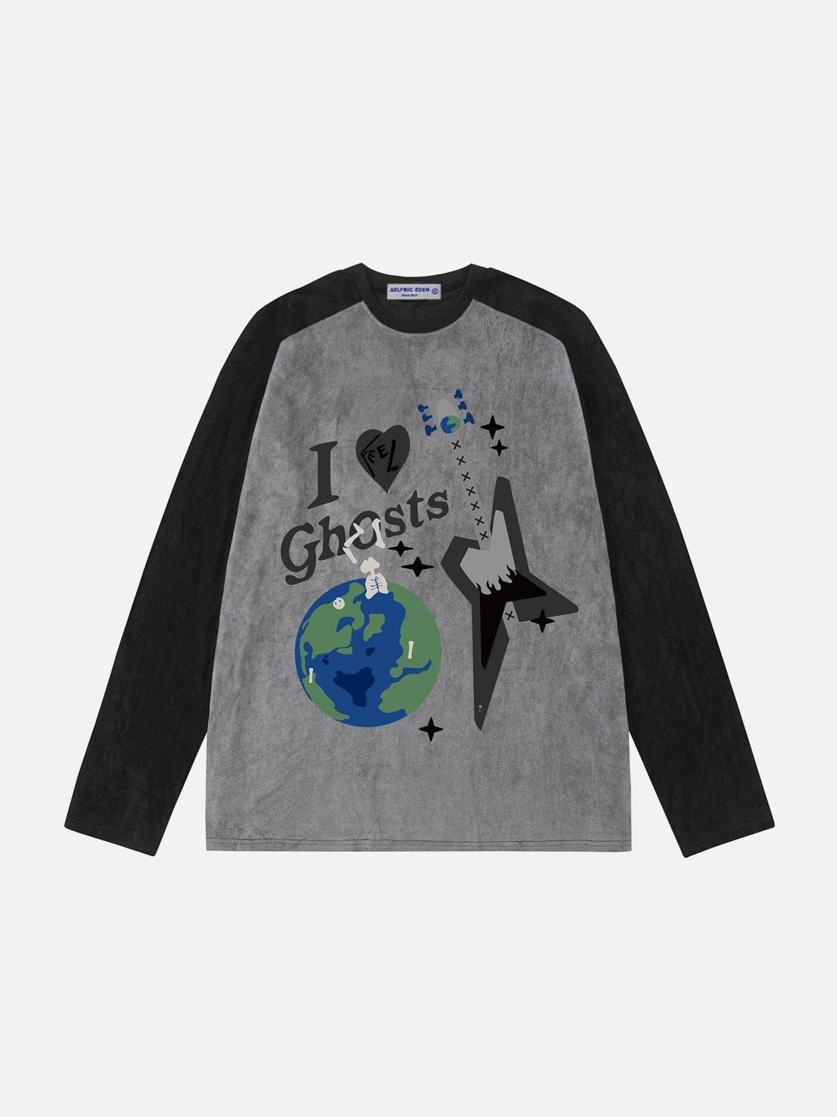 Aelfric Eden Earth Print Patchwork Sweatshirt sold by Aelfric Eden product image thumbnail 2