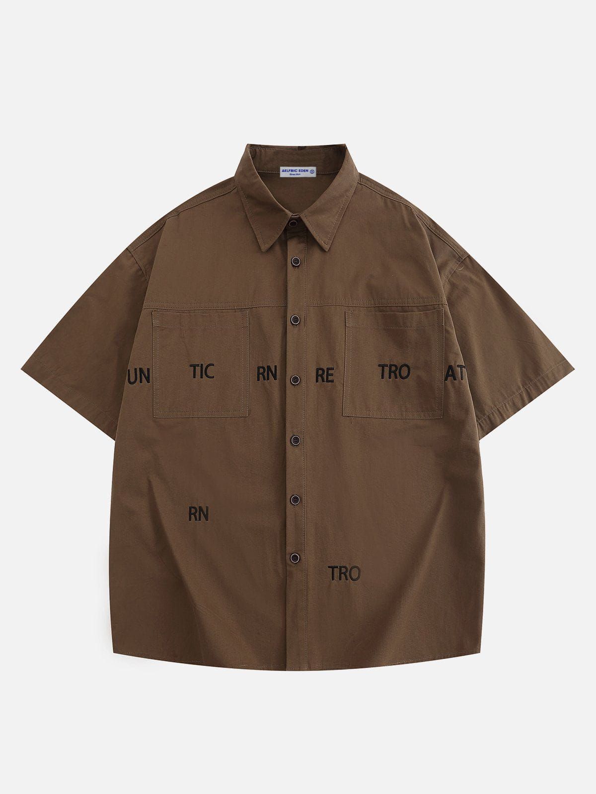 Aelfric Eden Letter Embroidery Short Sleeve Shirts sold by Aelfric Eden