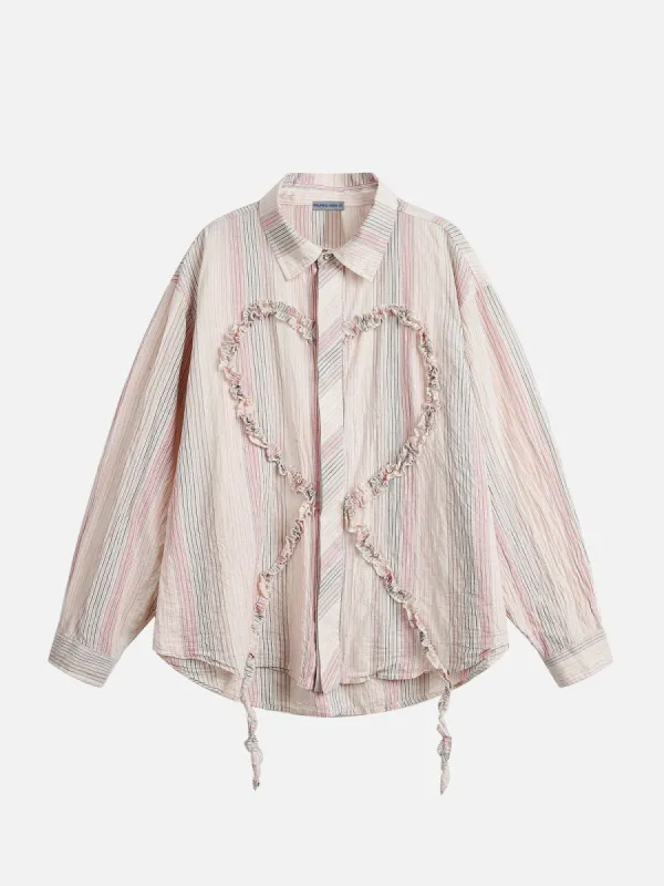 Aelfric Eden Heart Stripe Long Sleeve Shirt made by Aelfric Eden