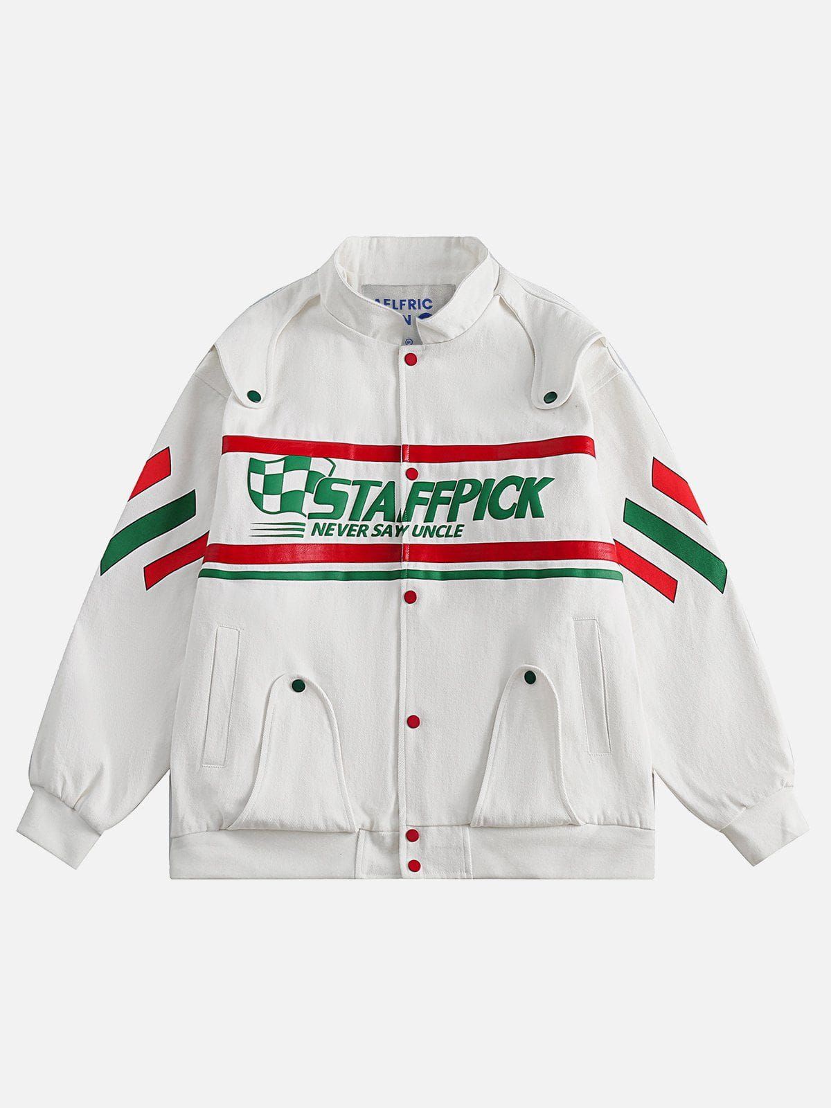 Aelfric Eden Irregular Splicing Racing Jacket sold by Aelfric Eden