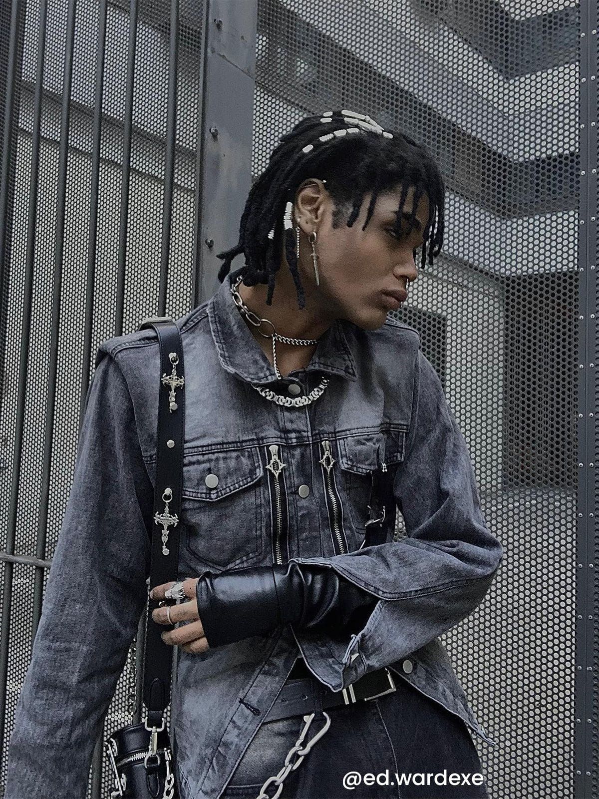 Aelfric Eden Multi Pocket Washed Denim Jacket sold by Aelfric Eden product image thumbnail 2