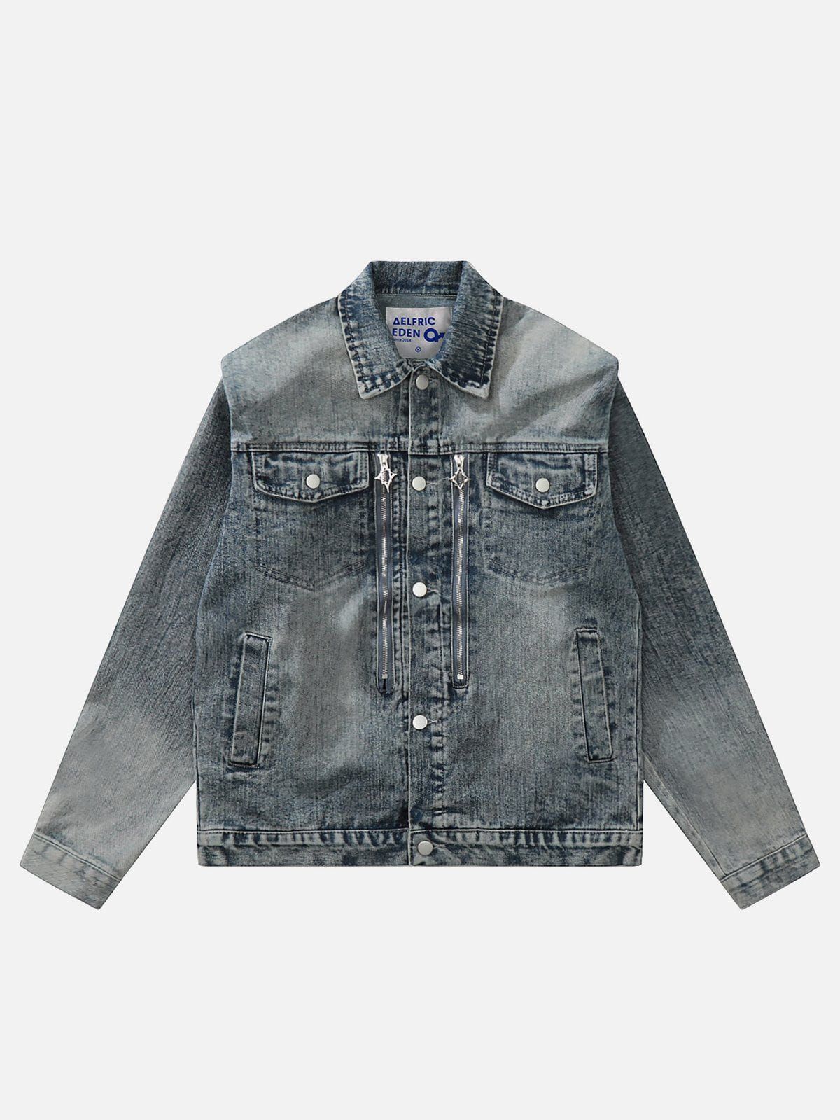 Aelfric Eden Multi Pocket Washed Denim Jacket sold by Aelfric Eden product image thumbnail 3