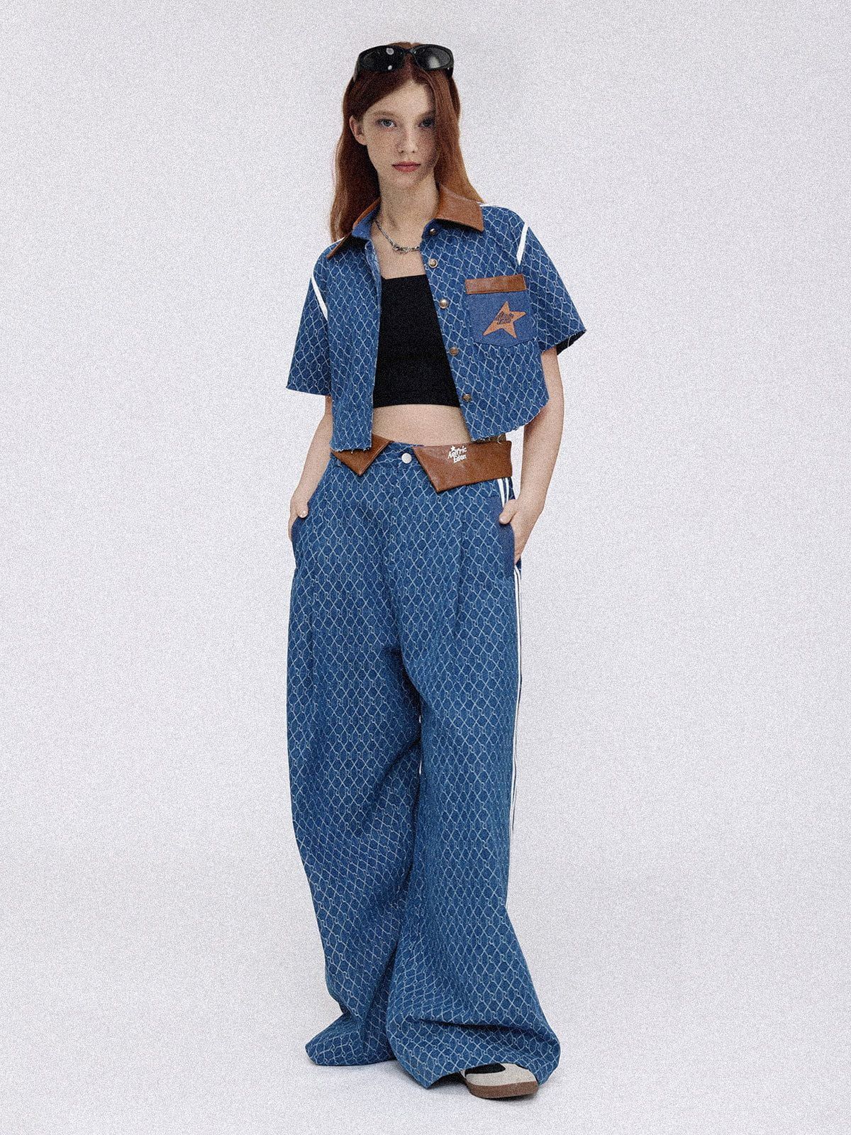 Denim Jacquard Baggy Jeans sold by Aelfric Eden product image thumbnail 5