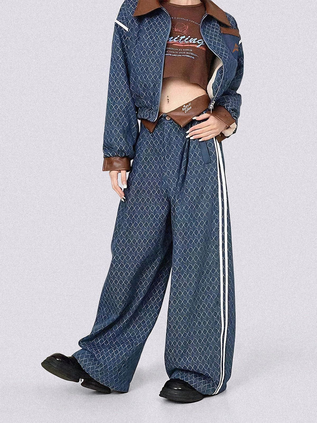 Denim Jacquard Baggy Jeans sold by Aelfric Eden product image thumbnail 4