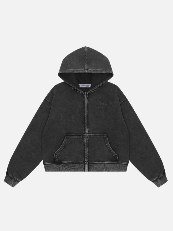 Aelfric Eden Cropped Solid Zip Up Hoodie sold by Aelfric Eden