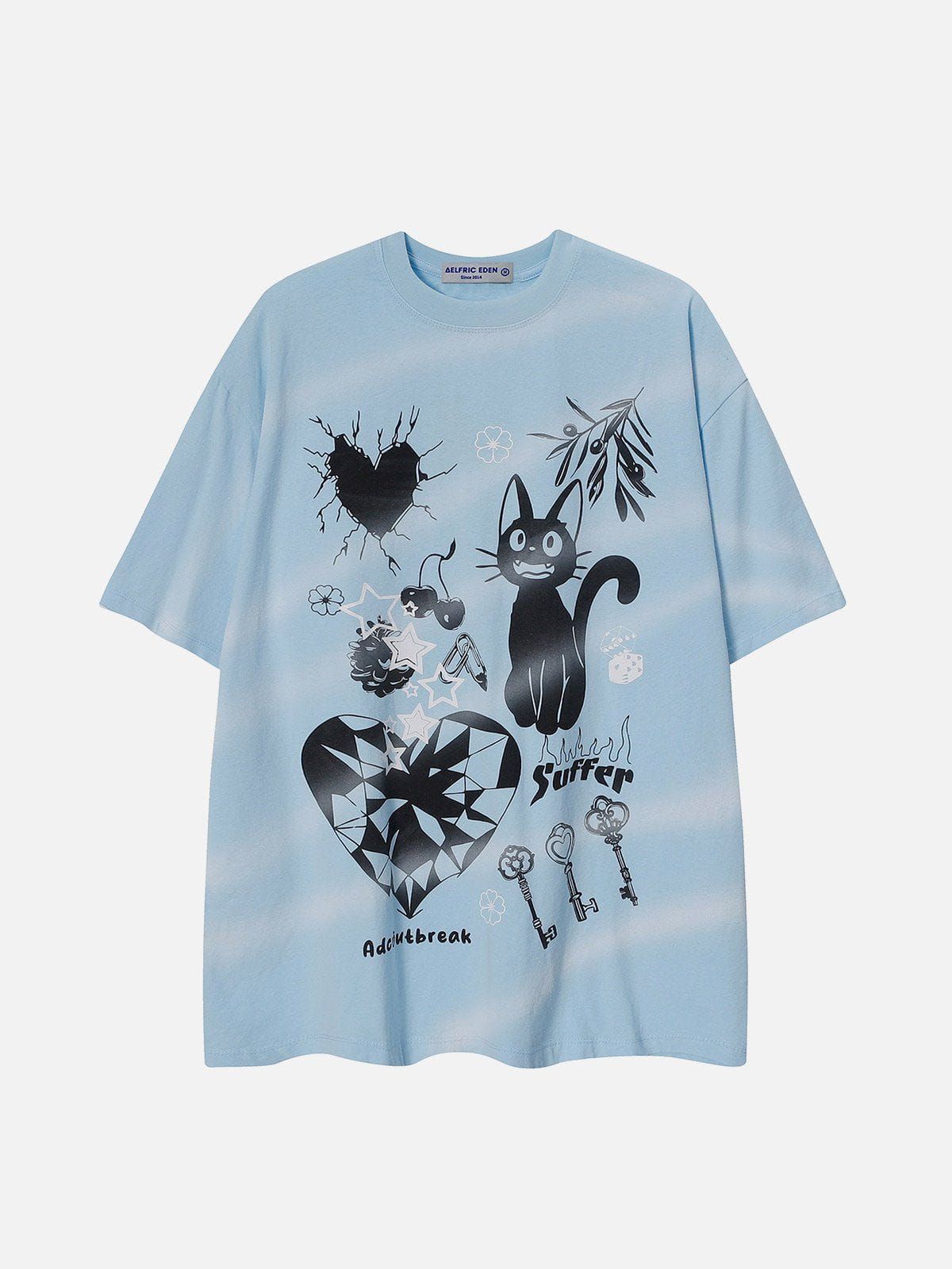 Aelfric Eden Love & Cat Pattern Tee sold by Aelfric Eden product image thumbnail 3