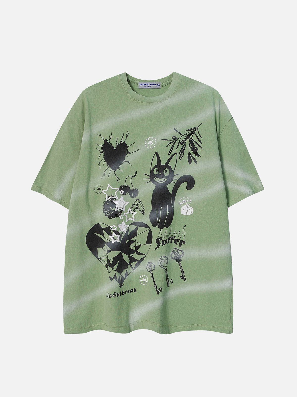 Aelfric Eden Love & Cat Pattern Tee sold by Aelfric Eden