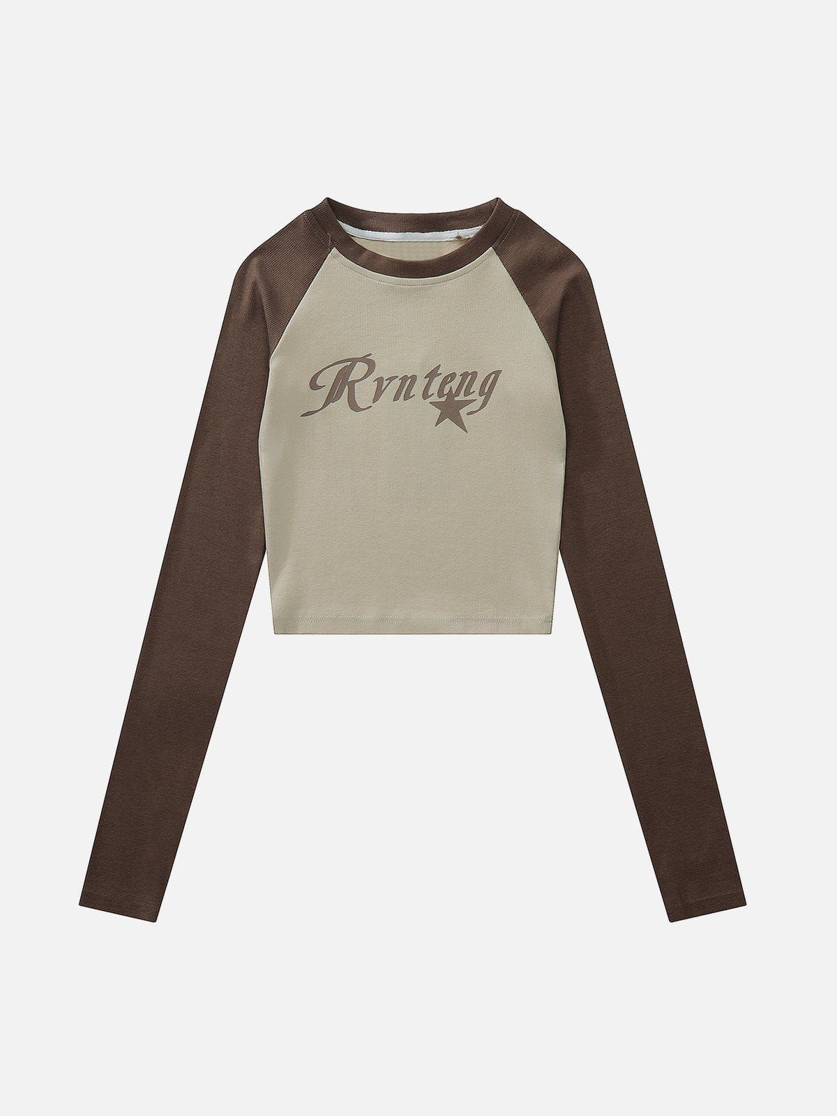 Colorblock Letter Print Long Sleeves sold by Aelfric Eden