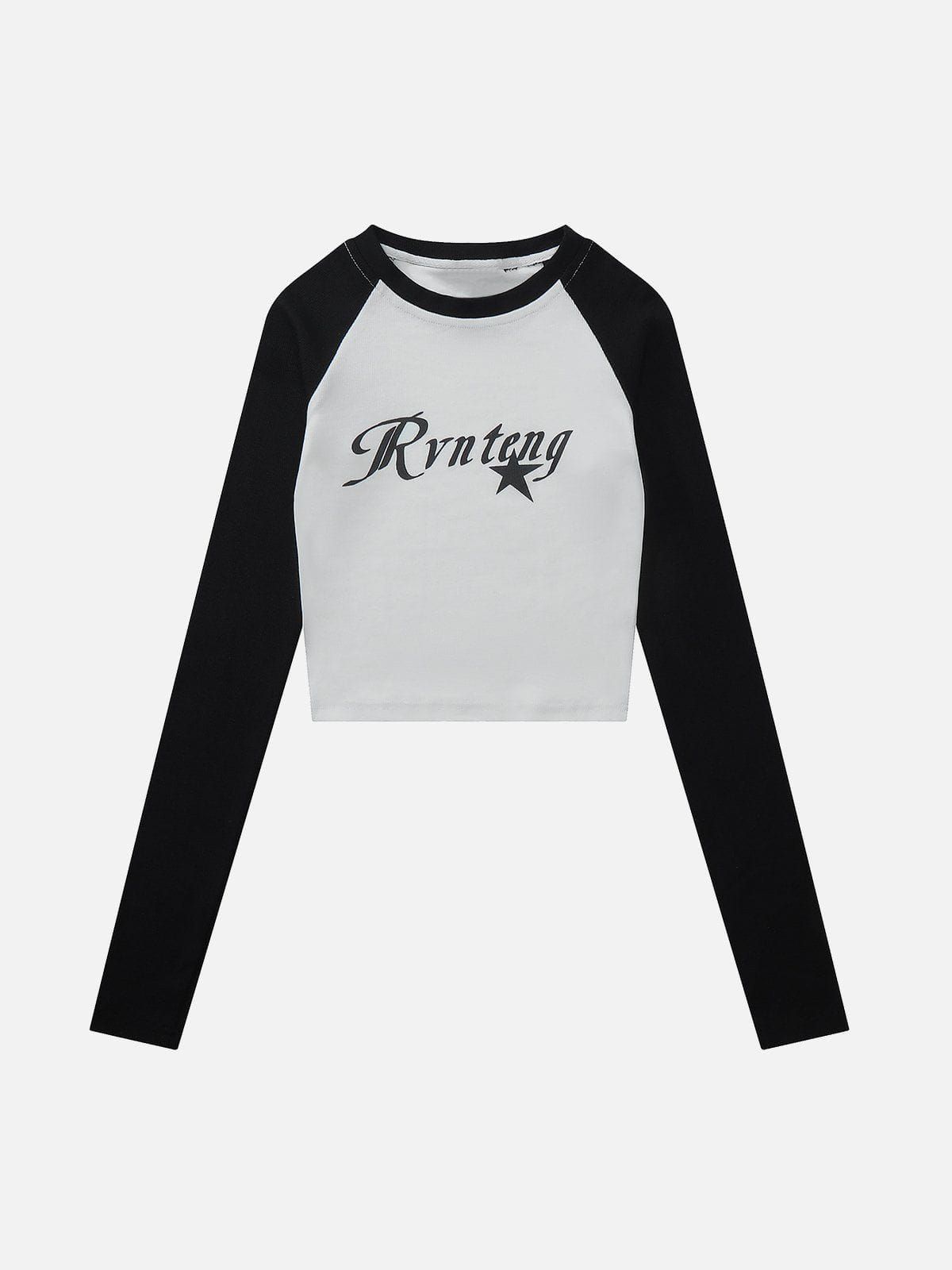 Colorblock Letter Print Long Sleeves sold by Aelfric Eden product image thumbnail 5