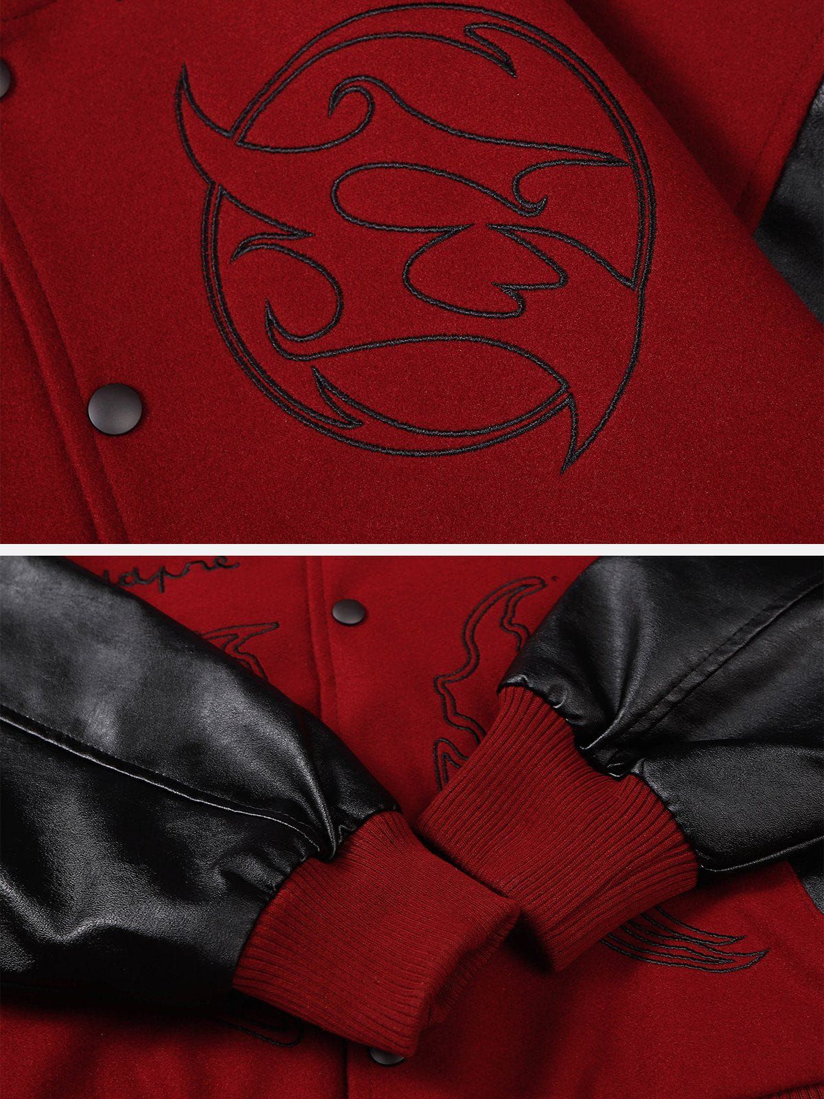 Aelfric Eden Flame Embroidery Varsity Jacket sold by Aelfric Eden product image thumbnail 7