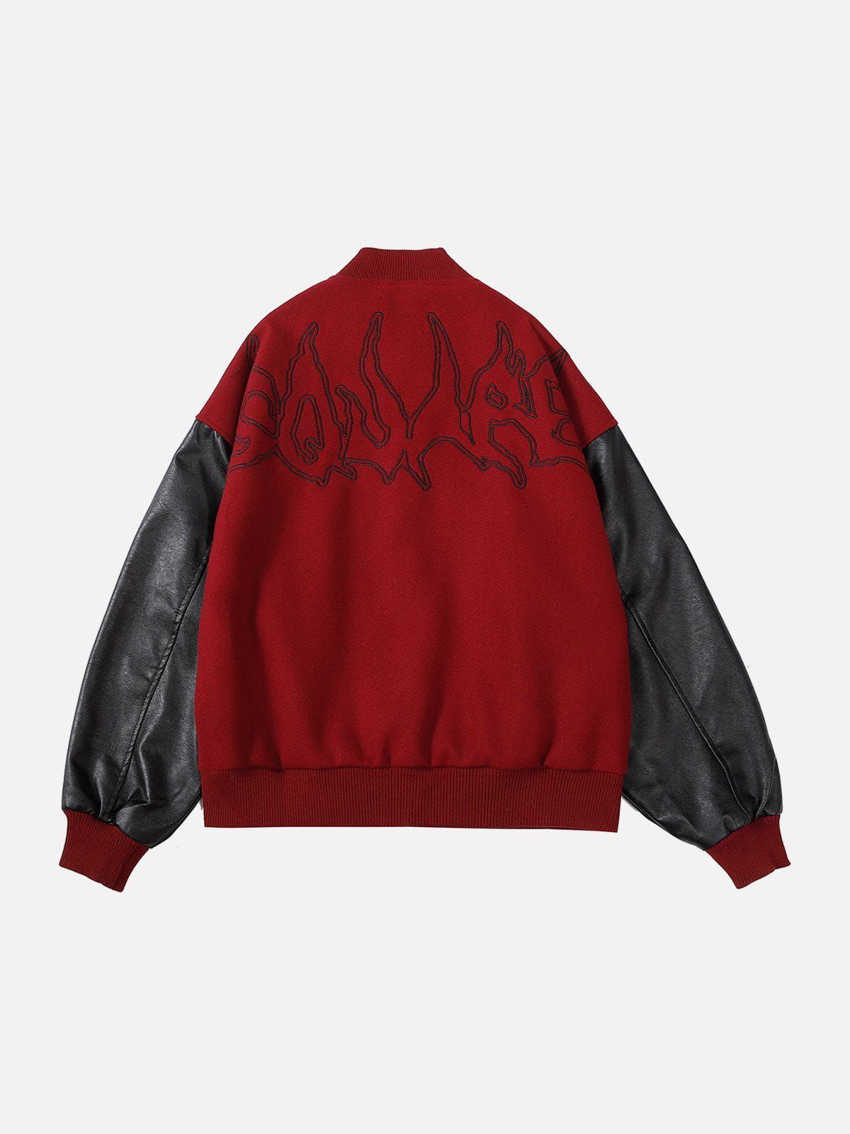 Aelfric Eden Flame Embroidery Varsity Jacket sold by Aelfric Eden product image thumbnail 5