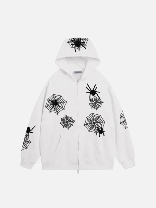 Aelfric Eden 3D Embroidery Spider Zip Up Hoodie sold by Aelfric Eden