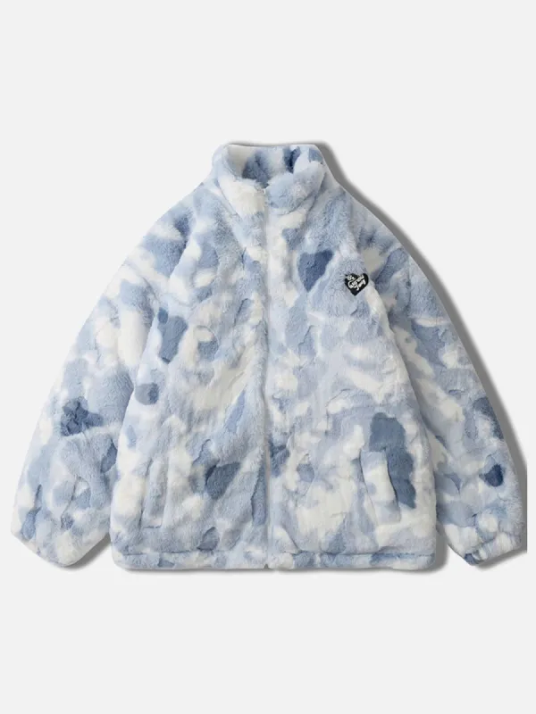 Aelfric Eden Tie-dye Heart Sherpa Coat sold by Aelfric Eden