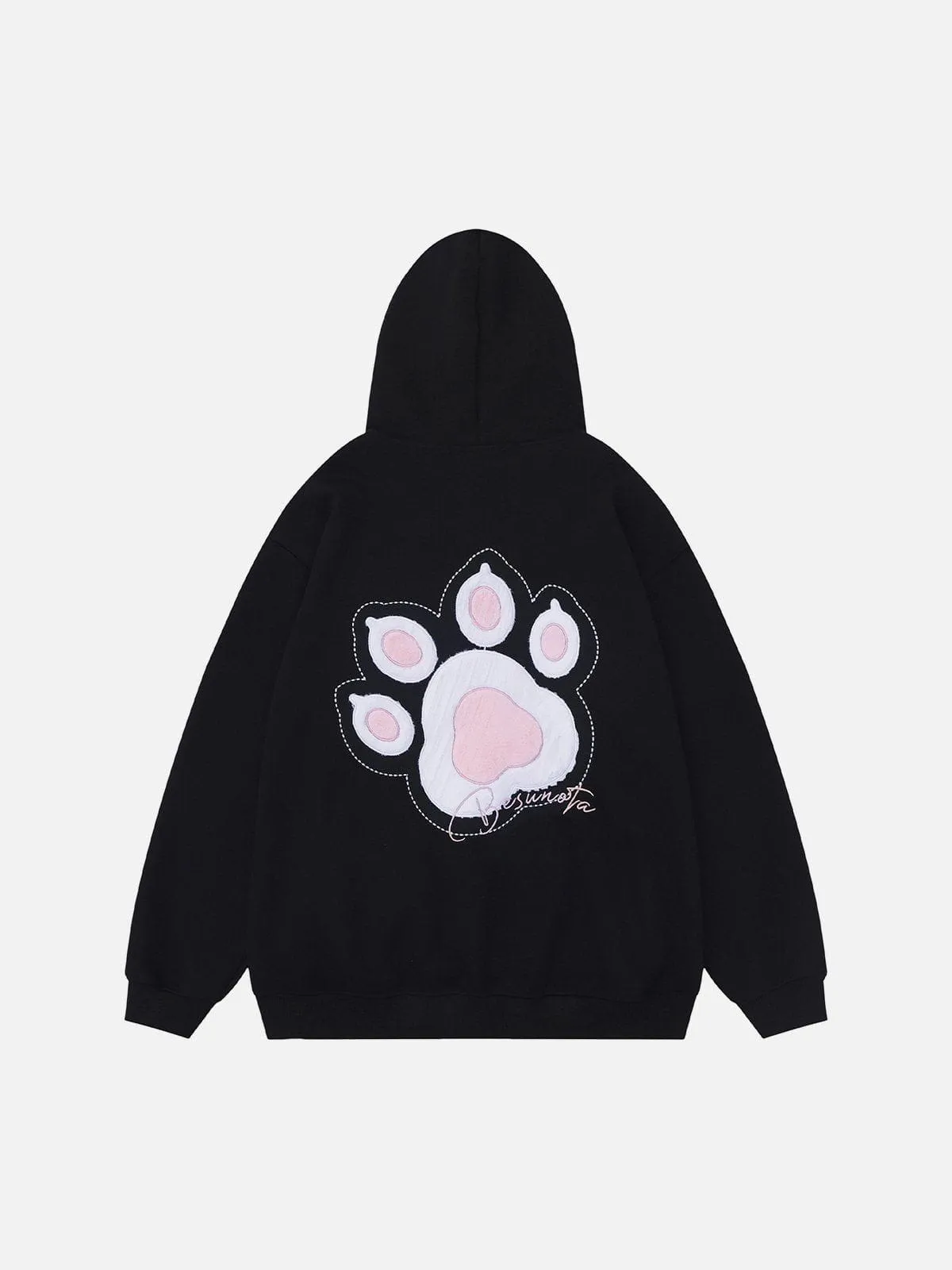 Aelfric Eden Cat Paw Embroidery Zip Up Hoodie sold by Aelfric Eden product image thumbnail 3