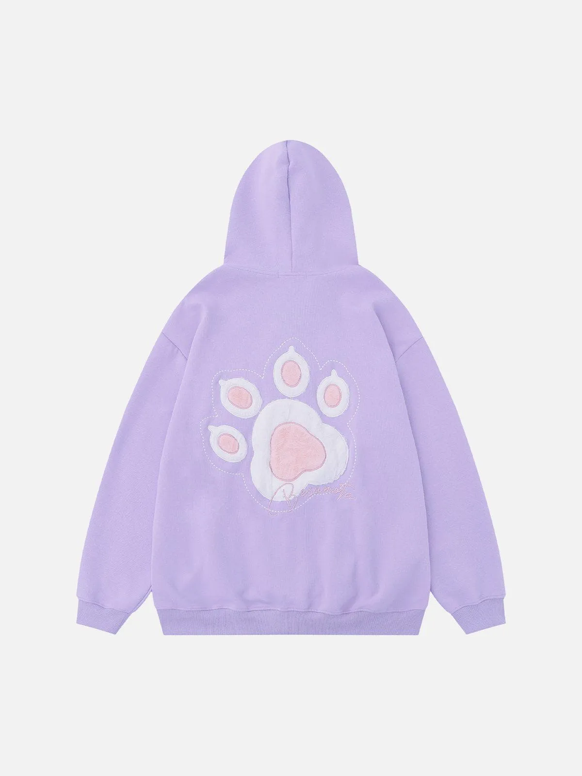 Aelfric Eden Cat Paw Embroidery Zip Up Hoodie sold by Aelfric Eden