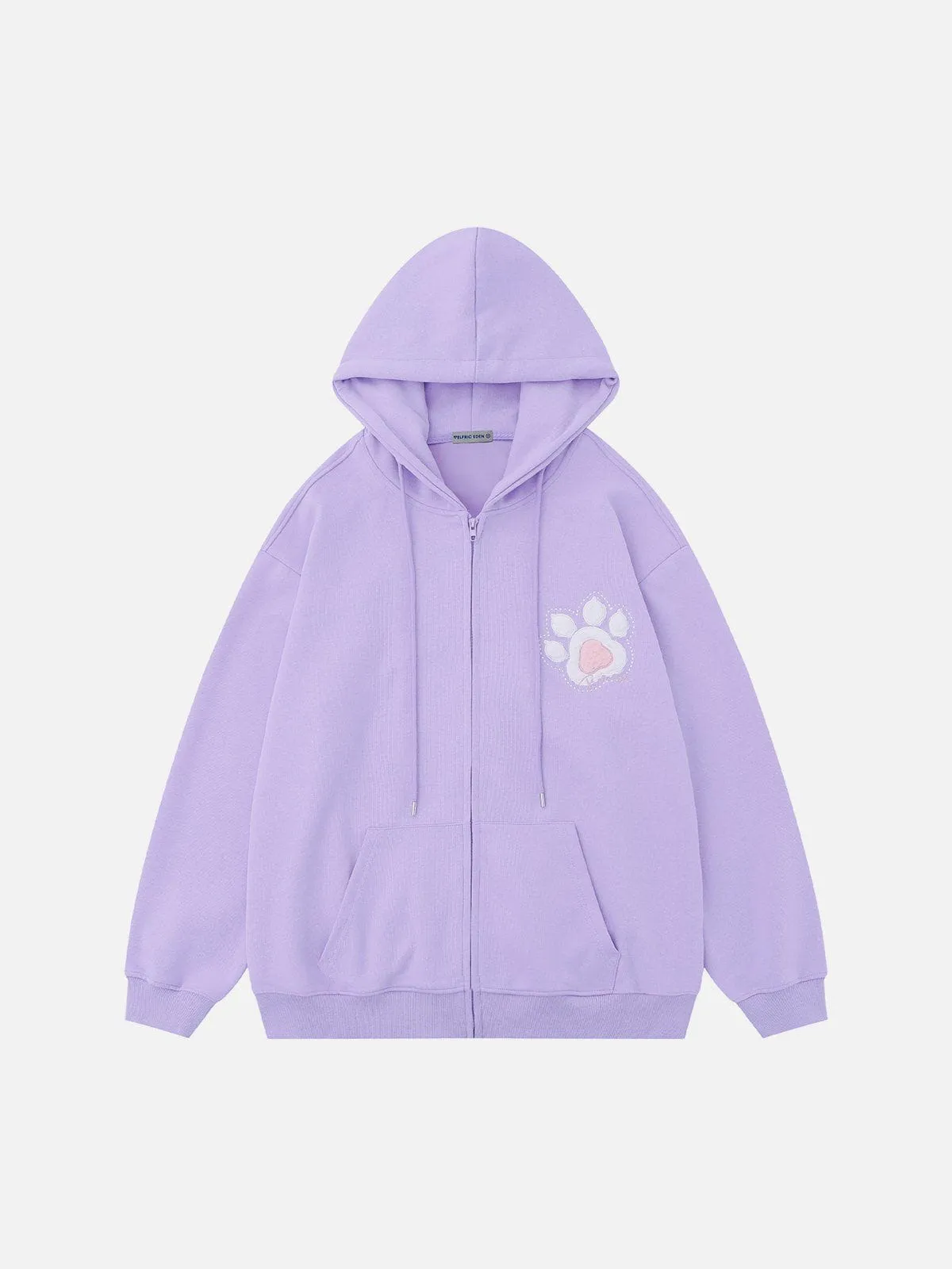 Aelfric Eden Cat Paw Embroidery Zip Up Hoodie sold by Aelfric Eden product image thumbnail 2