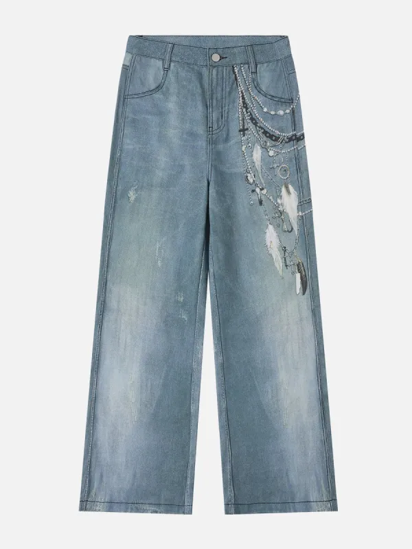 Aelfric Eden Chains Print Jeans sold by Aelfric Eden
