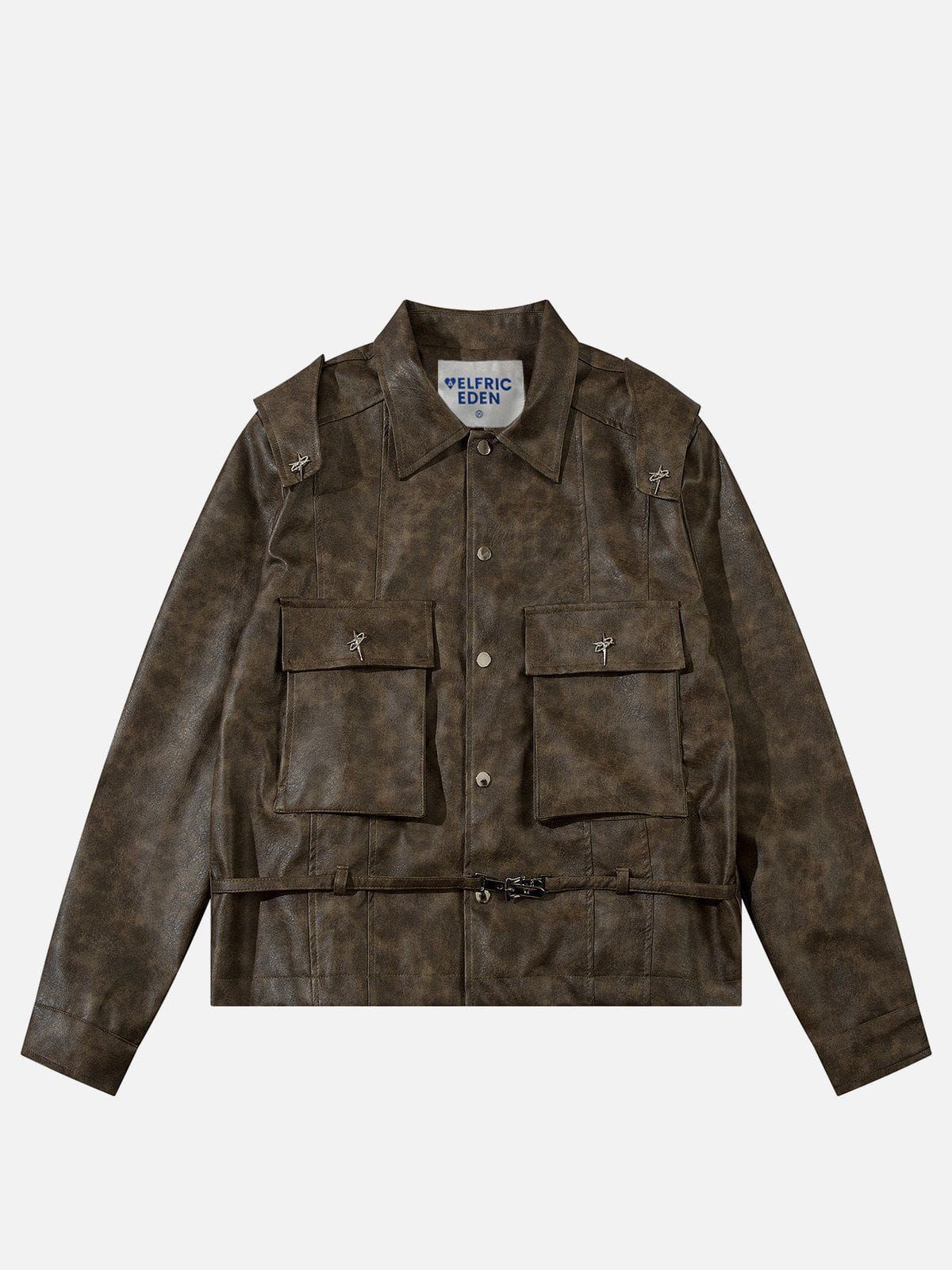 Aelfric Eden Vintage Strap Faux Leather Jacket sold by Aelfric Eden