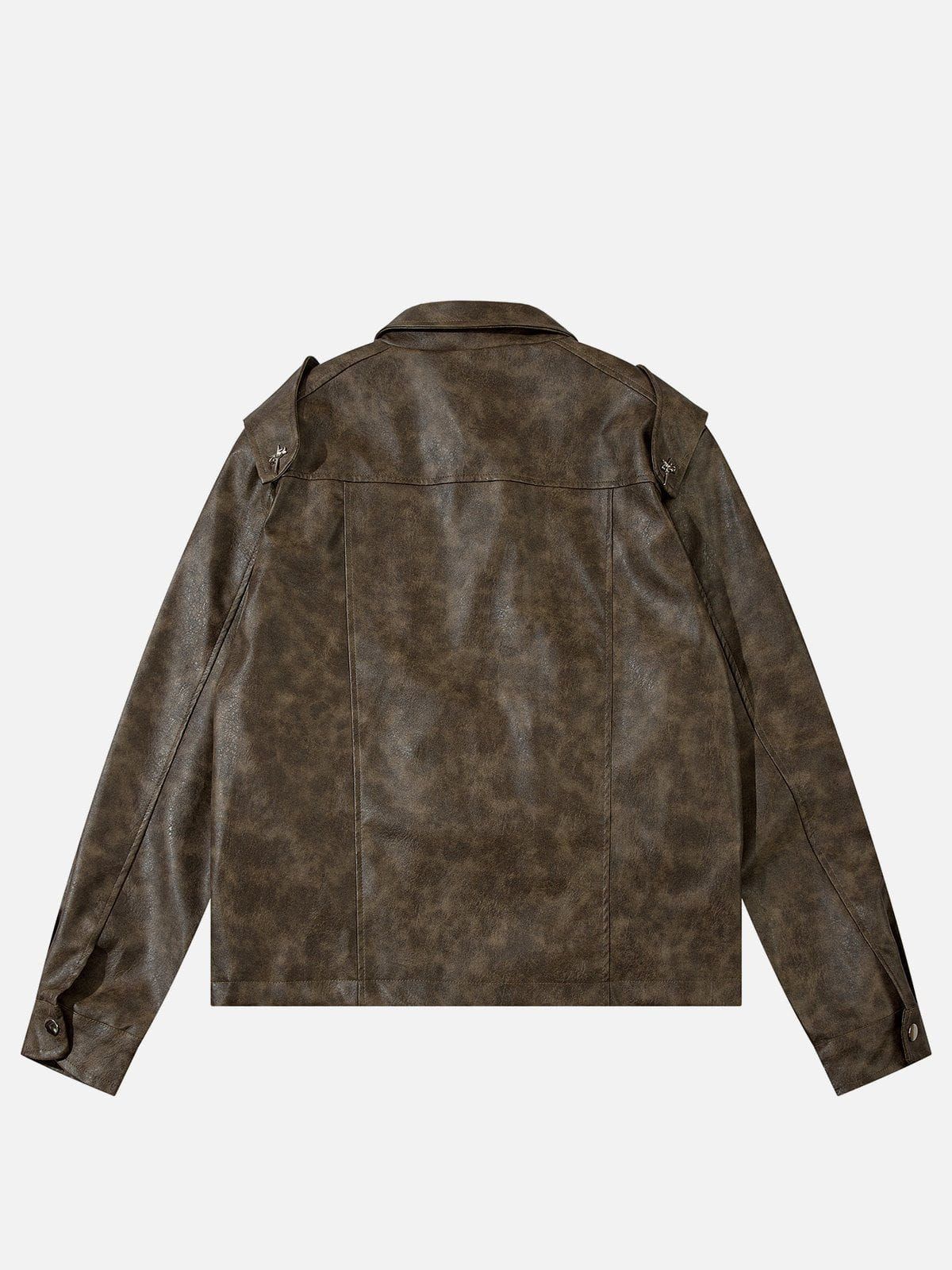 Aelfric Eden Vintage Strap Faux Leather Jacket sold by Aelfric Eden product image thumbnail 2