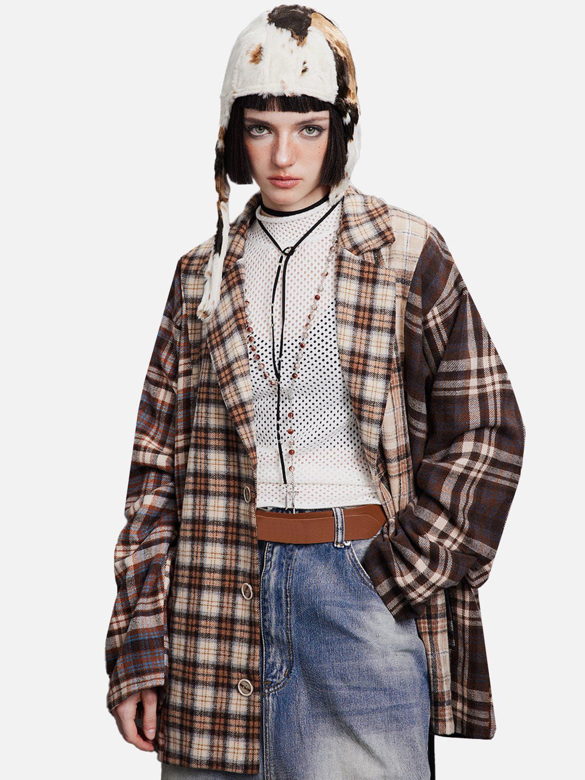 Aelfric Eden Plaid Patchwork Jacket sold by Aelfric Eden product image thumbnail 2