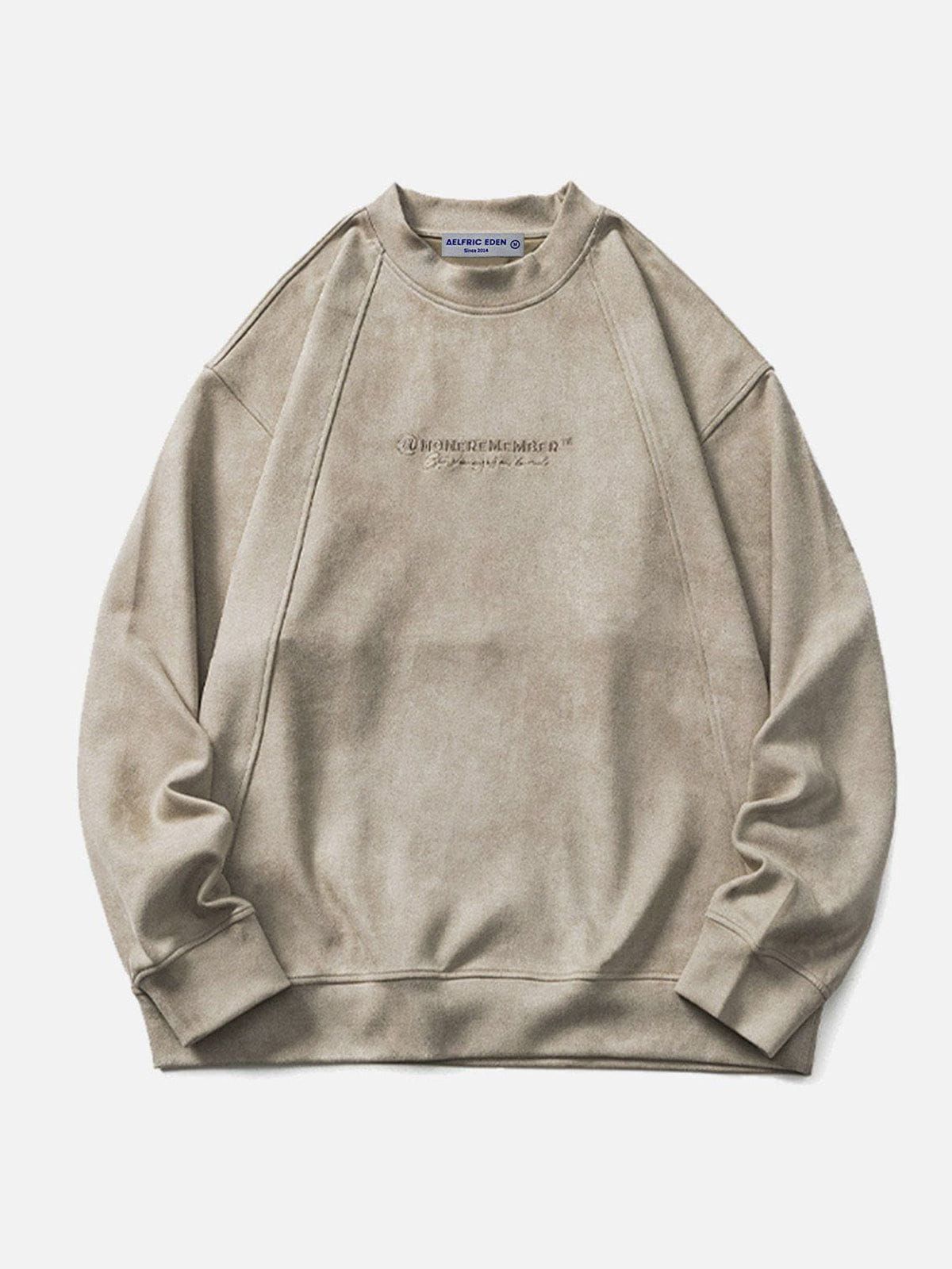 Aelfric Eden Suede Letter Embroidery Sweatshirt sold by Aelfric Eden