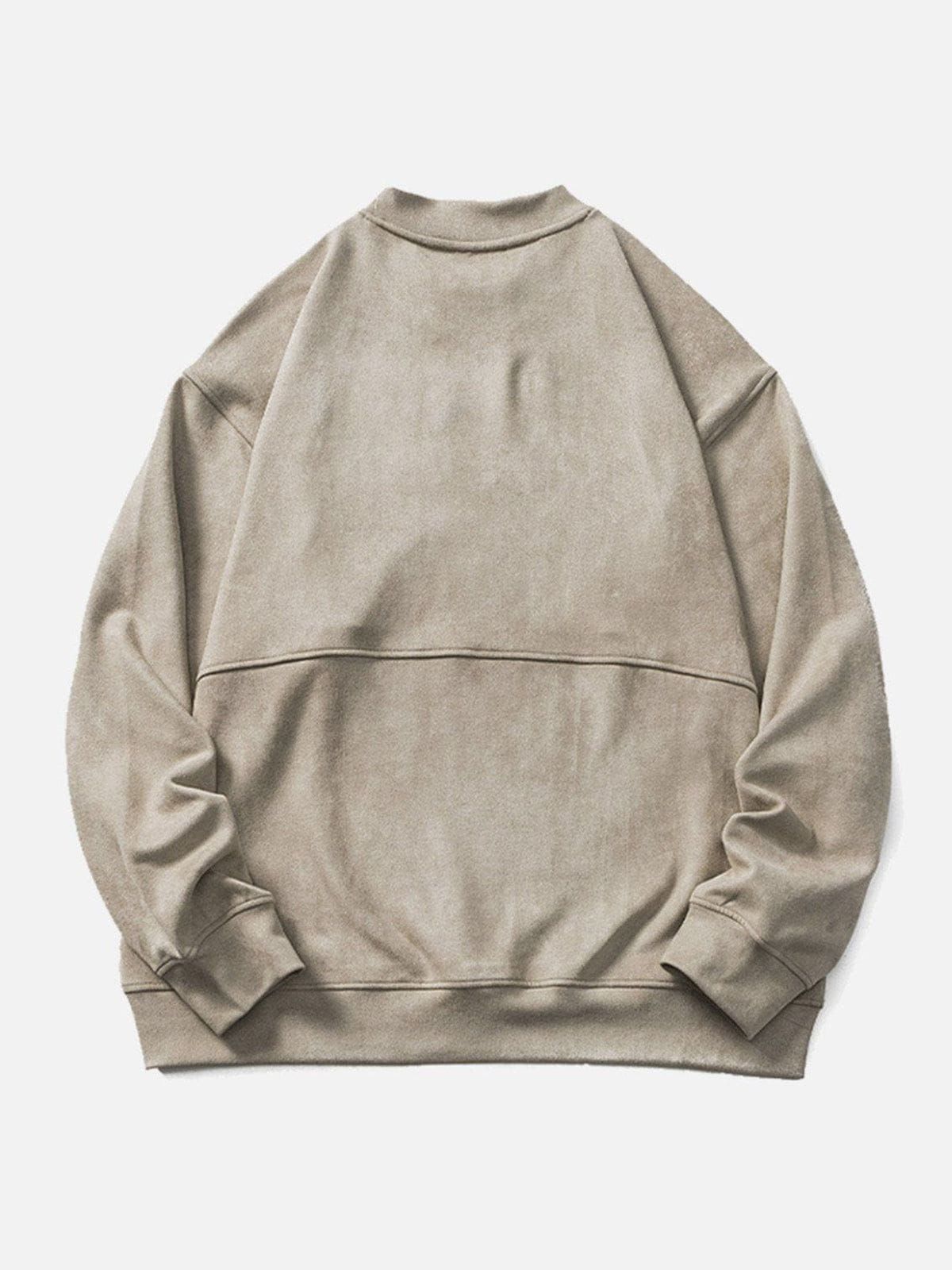 Aelfric Eden Suede Letter Embroidery Sweatshirt sold by Aelfric Eden product image thumbnail 2