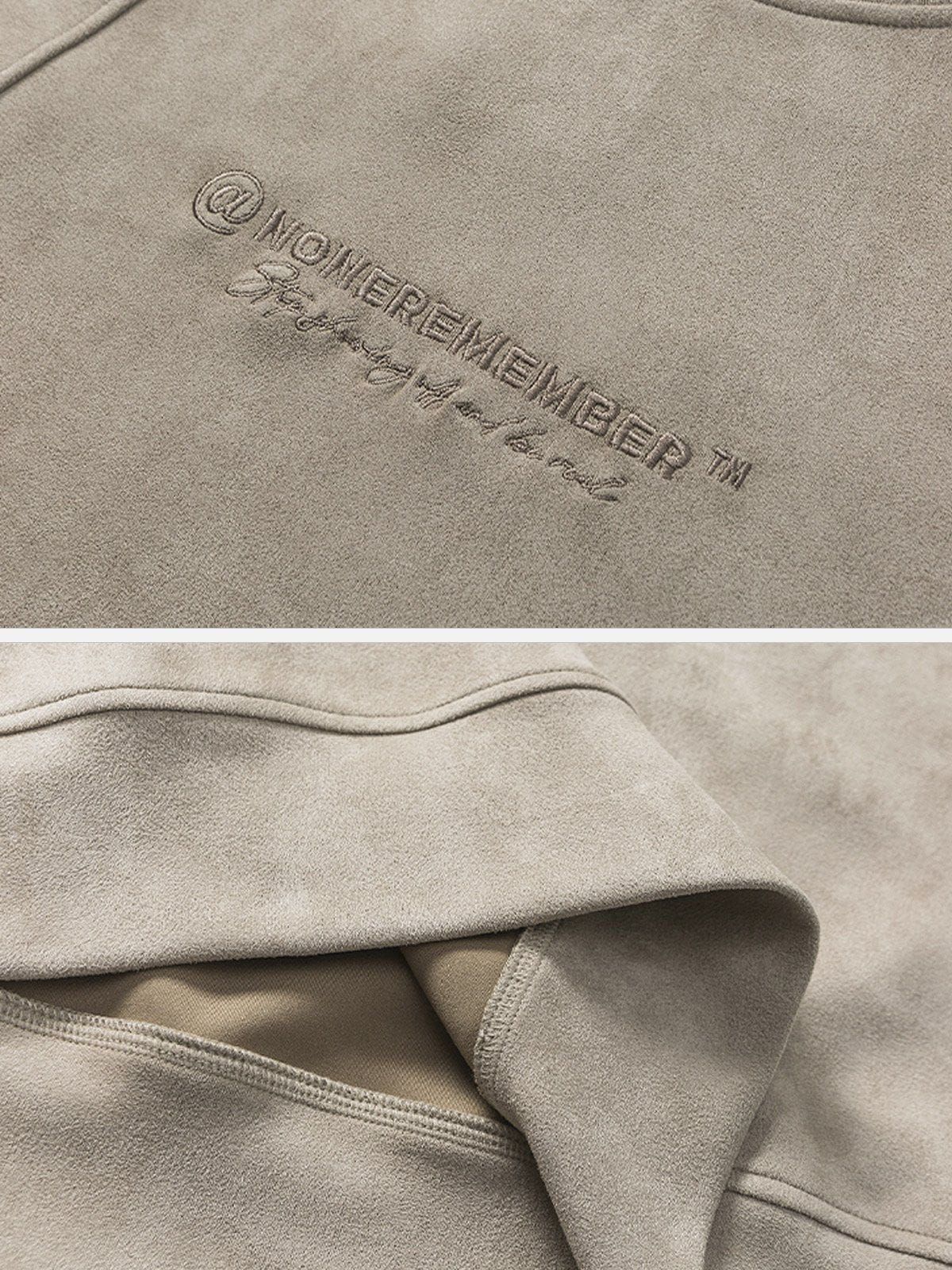 Aelfric Eden Suede Letter Embroidery Sweatshirt sold by Aelfric Eden product image thumbnail 3