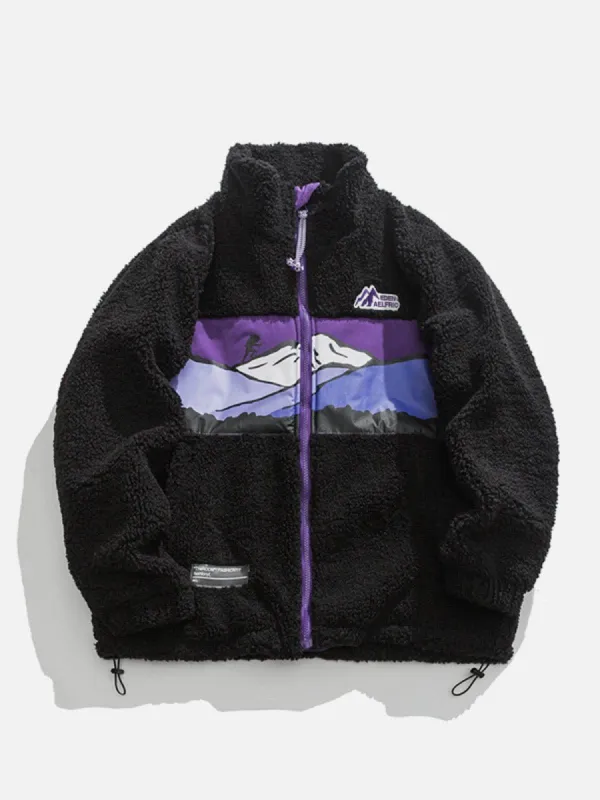 Aelfric Eden Mountains Patchwork Sherpa Coat sold by Aelfric Eden