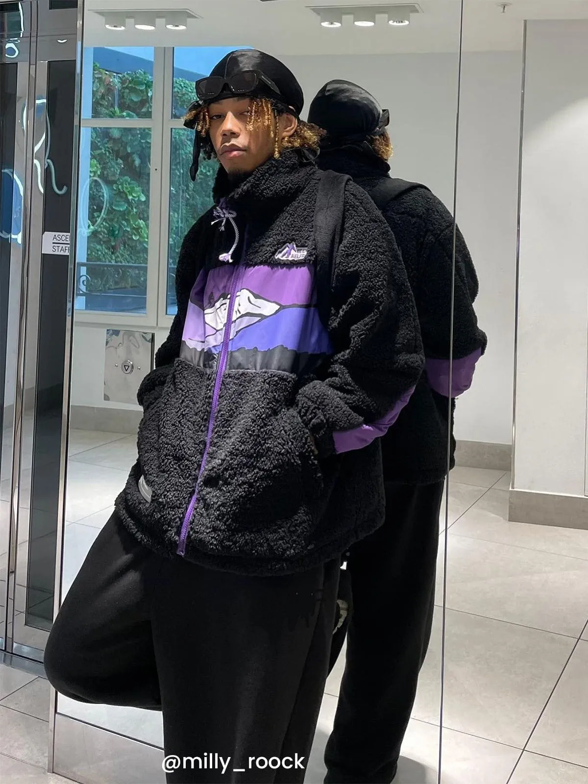 Aelfric Eden Mountains Graphic Sherpa Coat sold by Aelfric Eden product image thumbnail 2