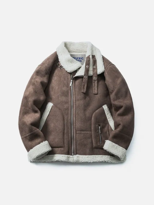 Aelfric Eden Slant Placket Suede Coat sold by Aelfric Eden