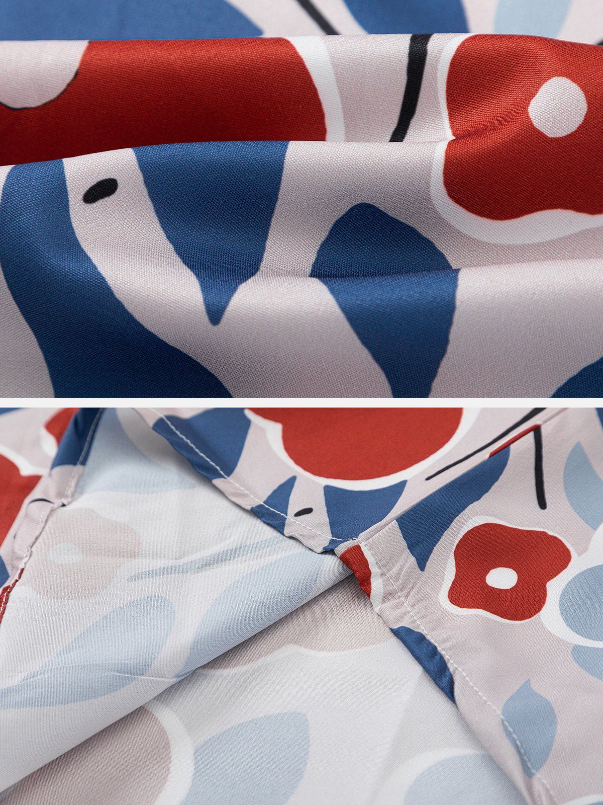 Plum Print Contrasting Color Short Sleeve Shirts sold by Aelfric Eden product image thumbnail 3