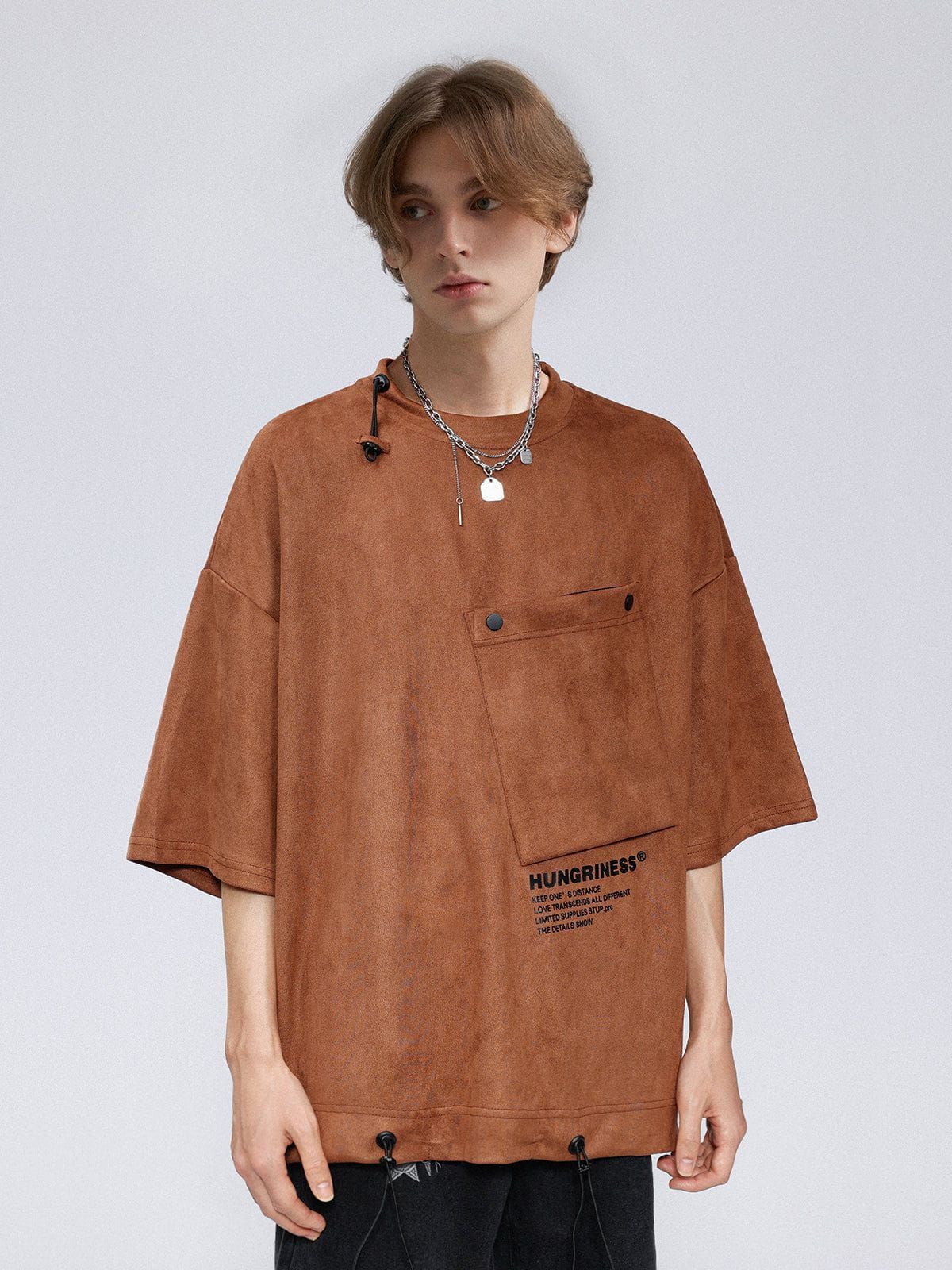 Aelfric Eden Solid Slant Pocket Suede Tee sold by Aelfric Eden