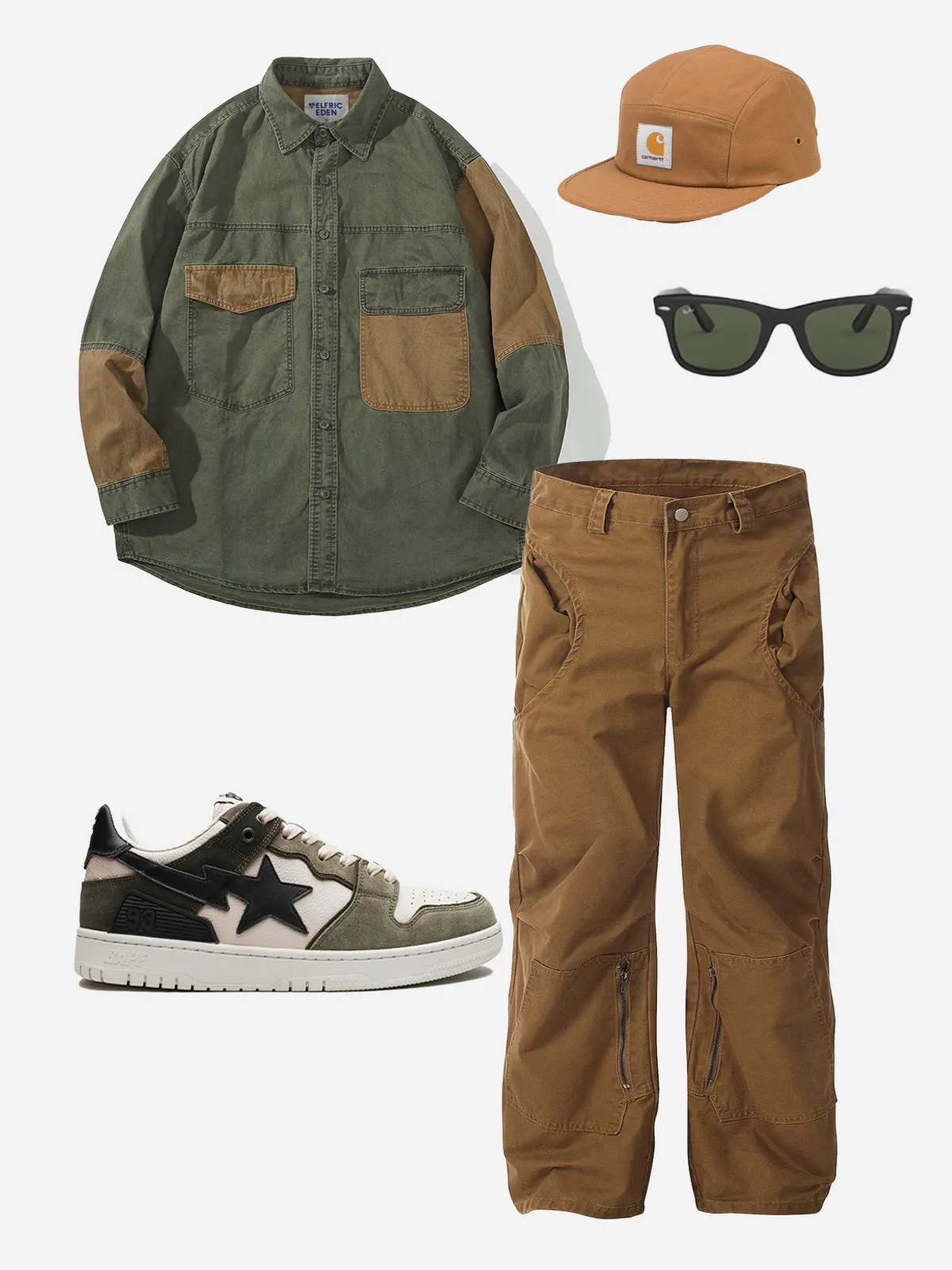 Aelfric Eden Irregular Patchwork Long Sleeve Shirt sold by Aelfric Eden product image thumbnail 3