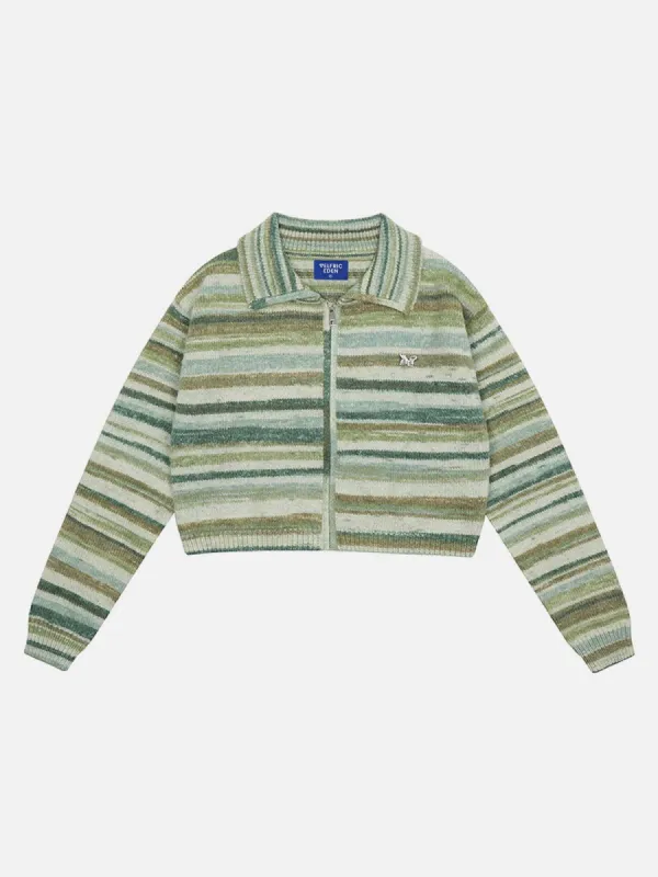 Striped Zip Up Cardigan sold by Aelfric Eden