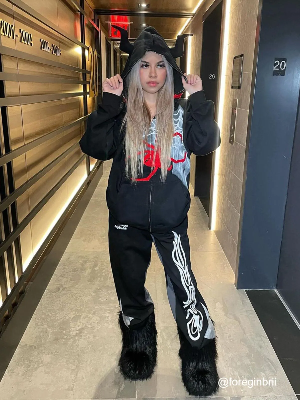 Aelfric Eden Horn Design Flocking Spider Zip Up Hoodie sold by Aelfric Eden product image thumbnail 4