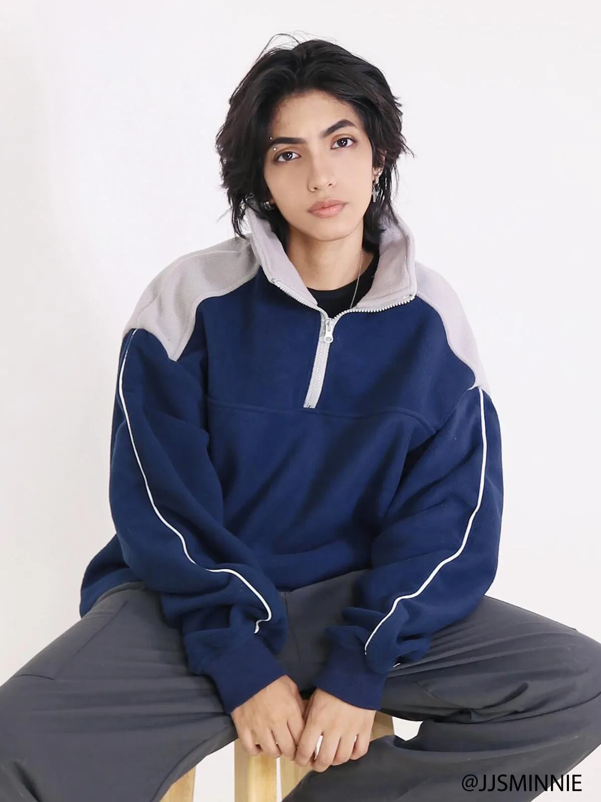 Aelfric Eden Color Blocking Quarter-Zip Sweatshirt sold by Aelfric Eden product image thumbnail 2