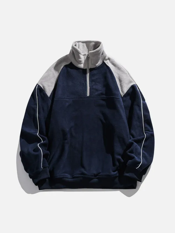 Aelfric Eden Color Blocking Quarter-Zip Sweatshirt sold by Aelfric Eden