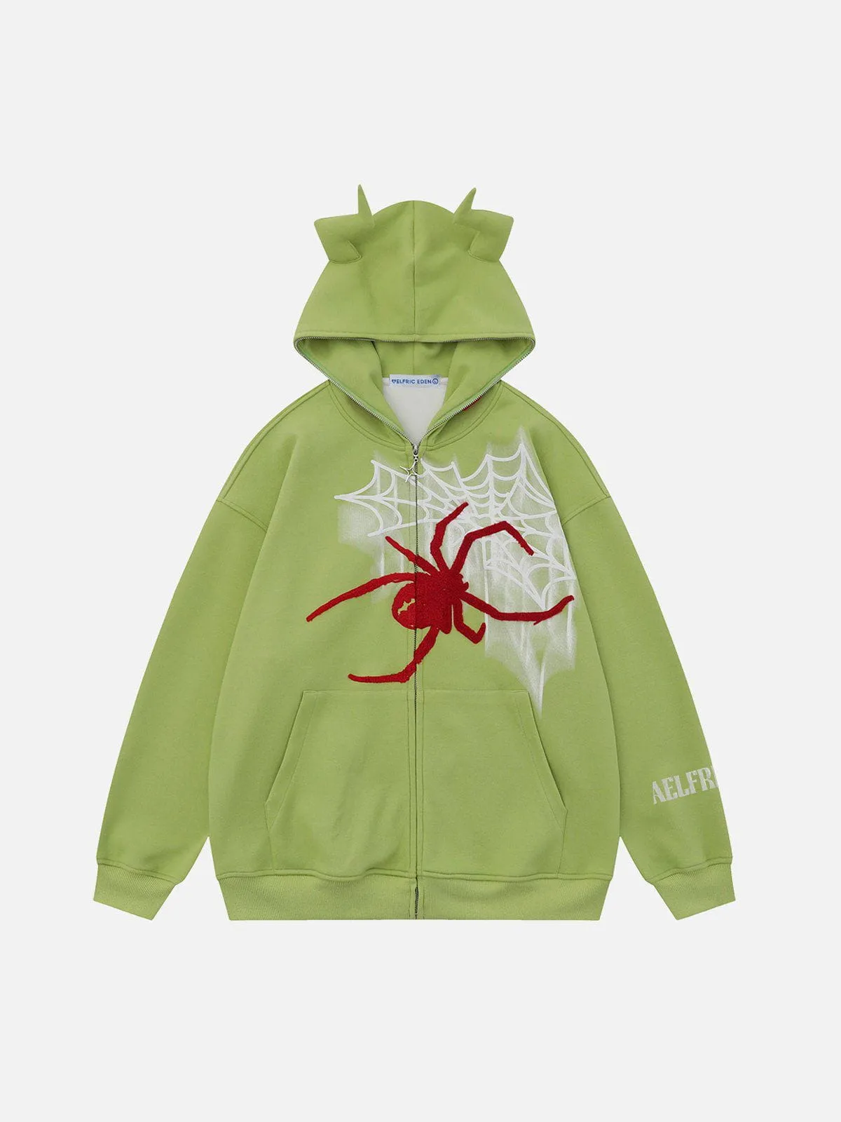 Aelfric Eden Horn Design Flocking Spider Zip Up Hoodie sold by Aelfric Eden product image thumbnail 5