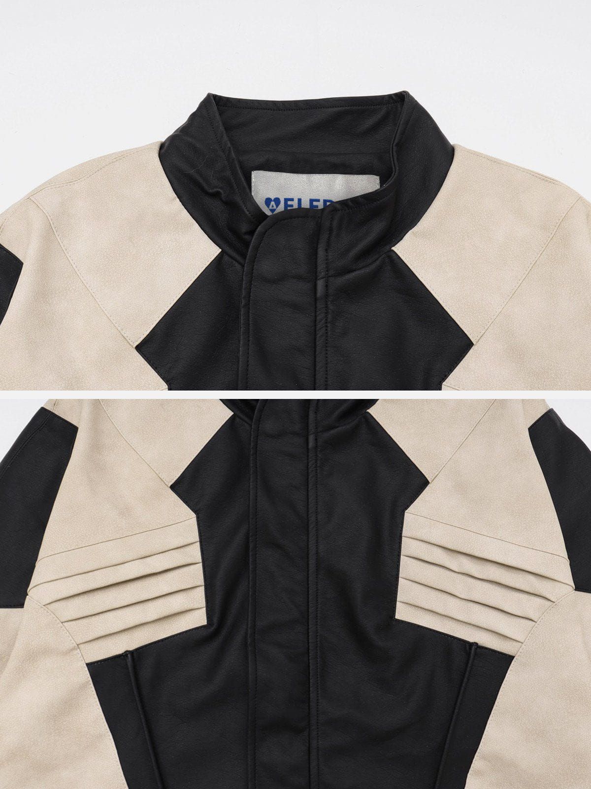 Aelfric Eden Color Blocking Racing Leather Jacket sold by Aelfric Eden product image thumbnail 4