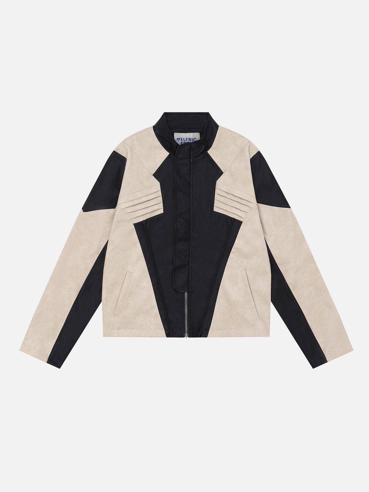 Aelfric Eden Color Blocking Racing Leather Jacket sold by Aelfric Eden