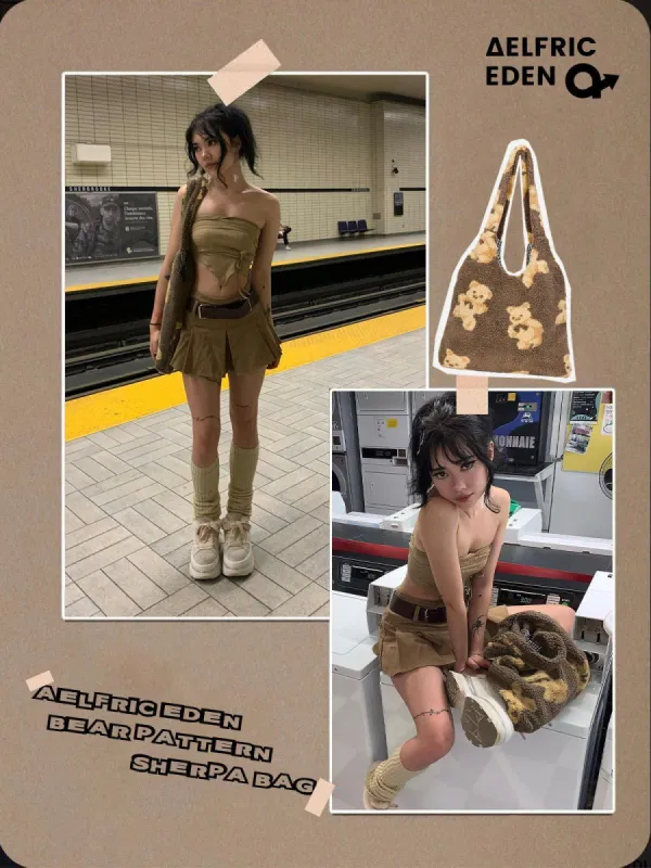 Bear Pattern Sherpa Bag sold by Aelfric Eden