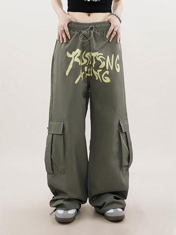 Aelfric Eden Letter Print Big Pocket Baggy Pants sold by Aelfric Eden