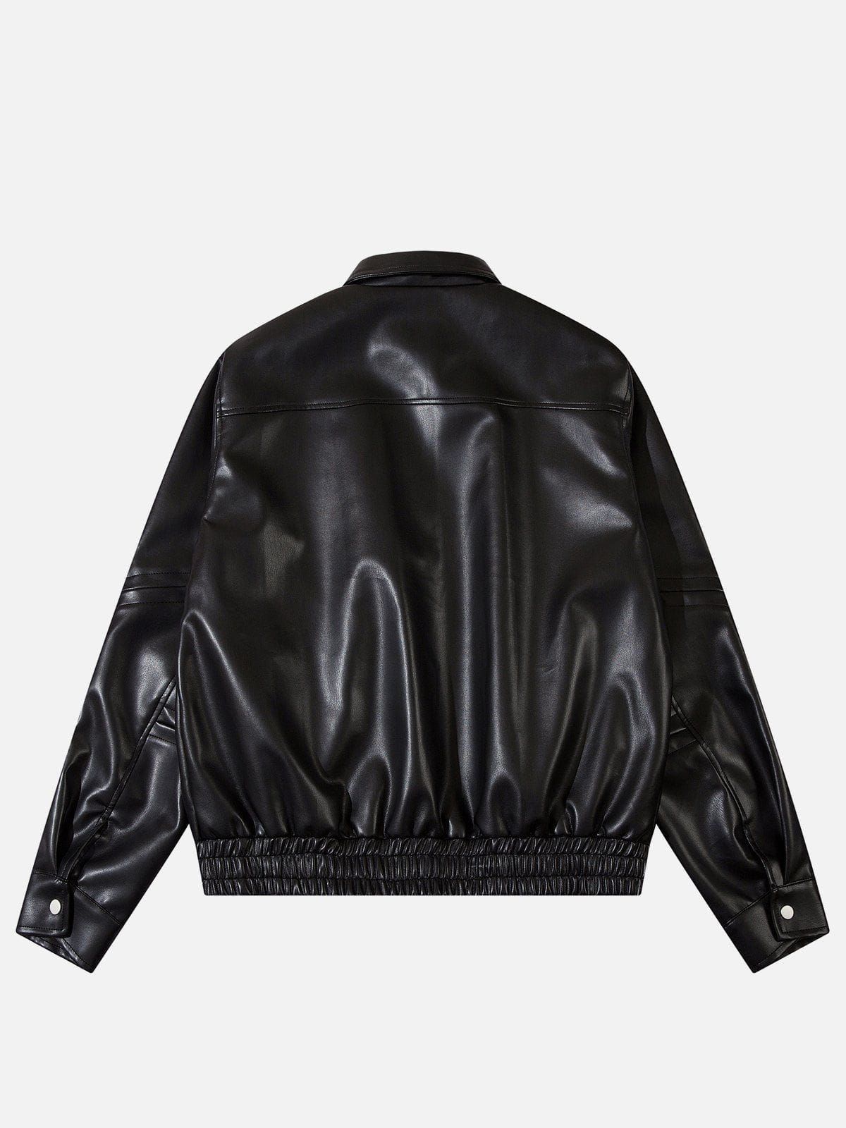 Aelfric Eden Solid Big Pocket Faux Leather Jacket sold by Aelfric Eden product image thumbnail 3