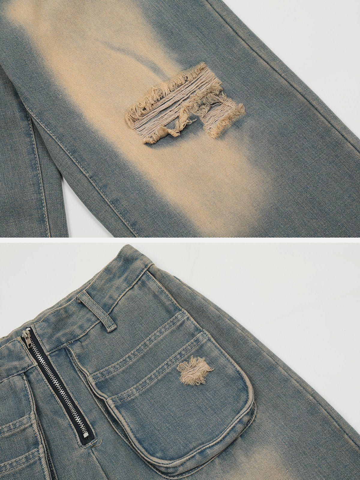 Aelfric Eden 3D Pocket Distressed Jeans sold by Aelfric Eden product image thumbnail 4