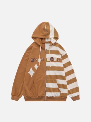 Aelfric Eden Vintage Stripe Patchwork Hoodie sold by Aelfric Eden