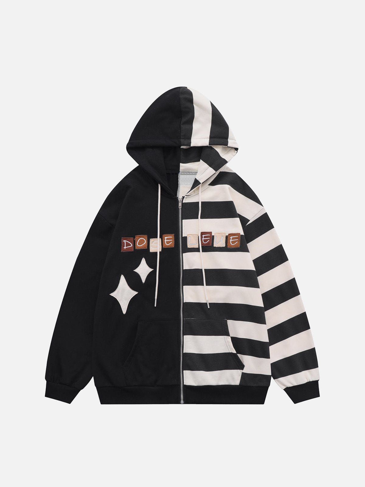 Aelfric Eden Vintage Stripe Patchwork Hoodie sold by Aelfric Eden product image thumbnail 3