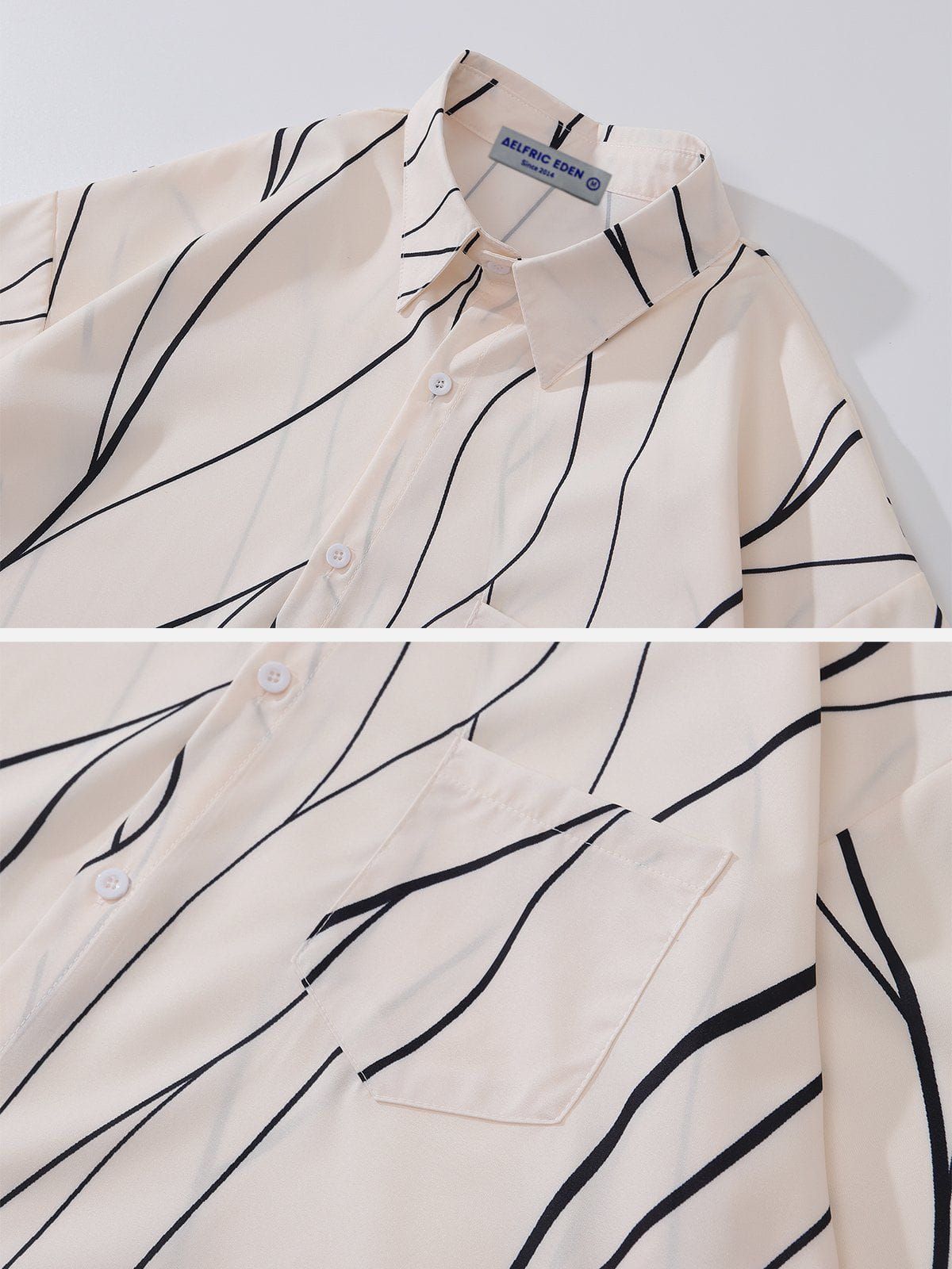 Aelfric Eden Irregular Stripes Short Sleeve Shirts sold by Aelfric Eden product image thumbnail 3